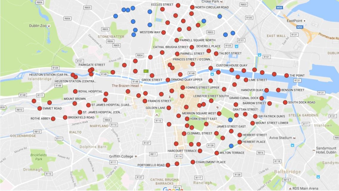 Dublinbikes خريطة