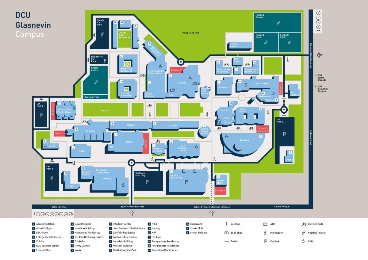 DCU خريطة الحرم الجامعي