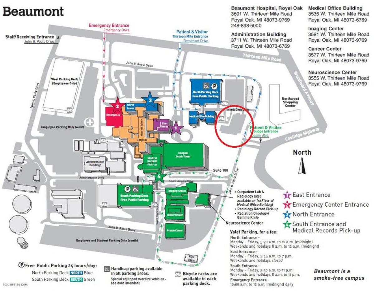 خريطة مستشفى بومونت