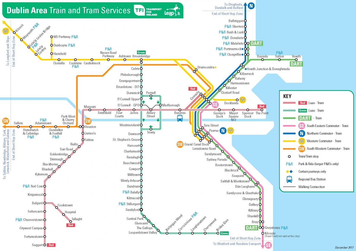خريطة مدينة دبلن مترو الانفاق