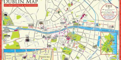 خريطة مناطق الجذب السياحي في دبلن